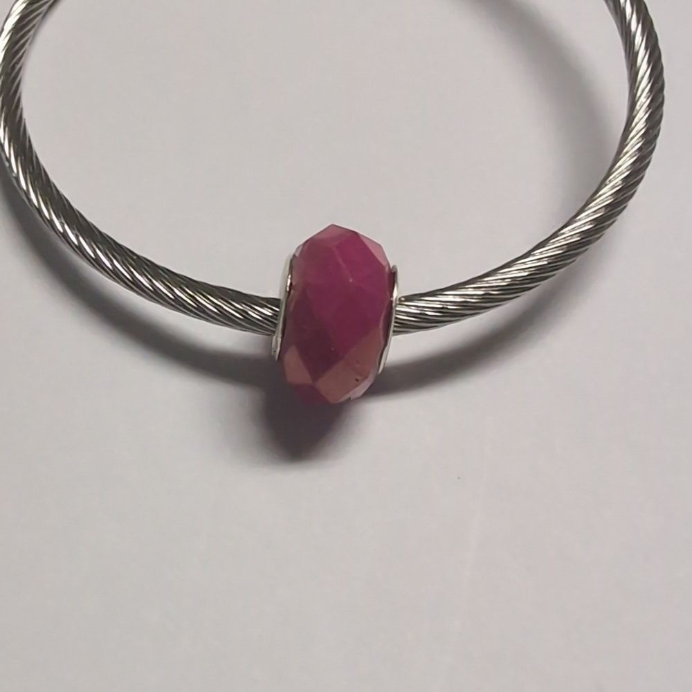 Pink‎ Faceted Charm for Pandora Style Bracelet